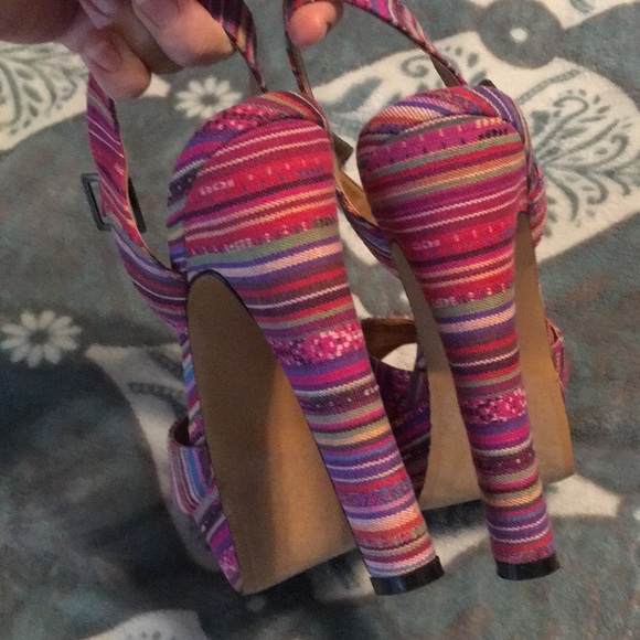 Steve Madden boho platform tribal heels size 10 - Picture 5 of 8